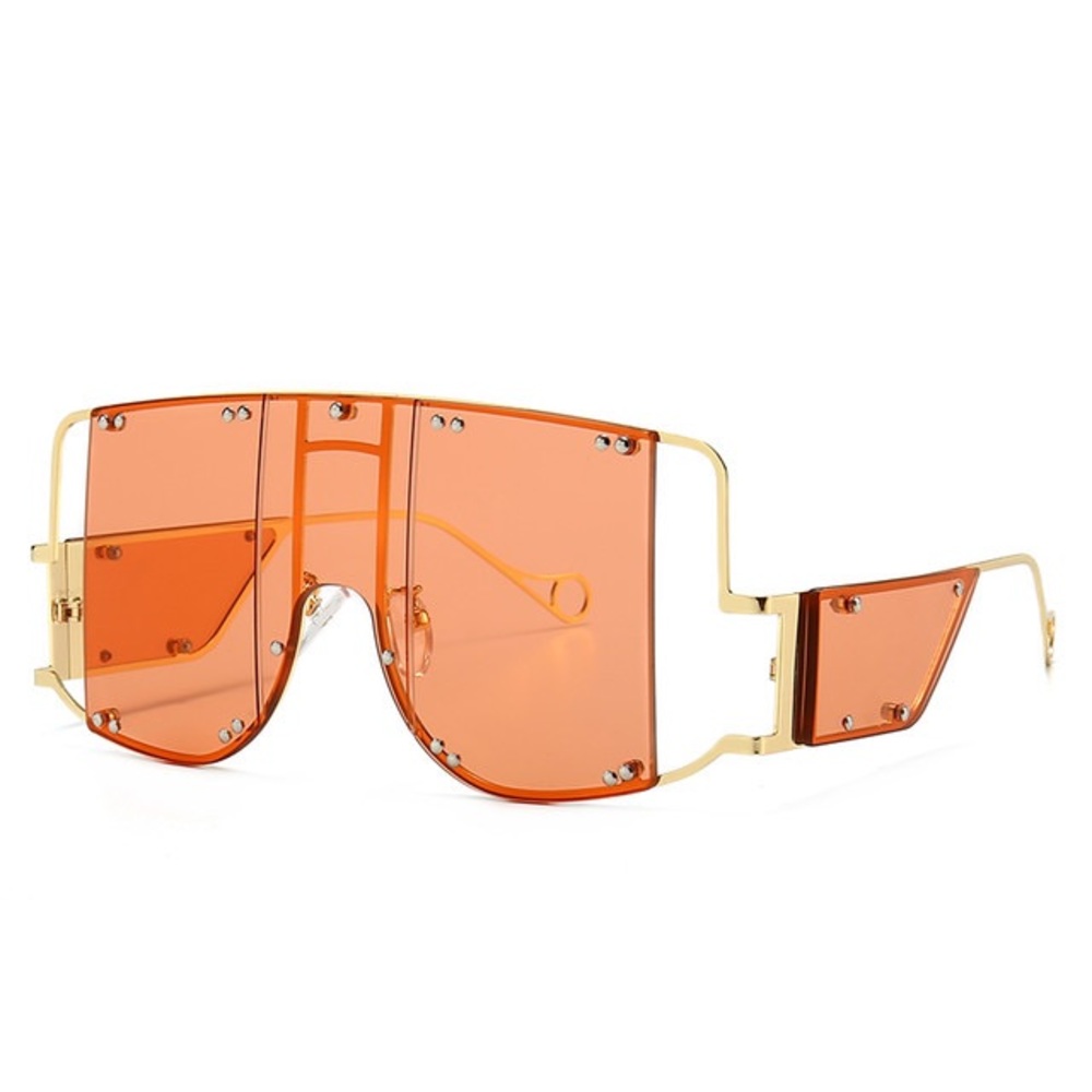 Nadia Metal Rivet Oversized Sunglasses